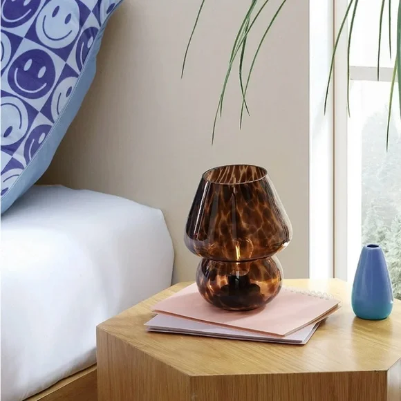 Brown Tortoise Glass Mushroom Lamp - Picture 2 of 8